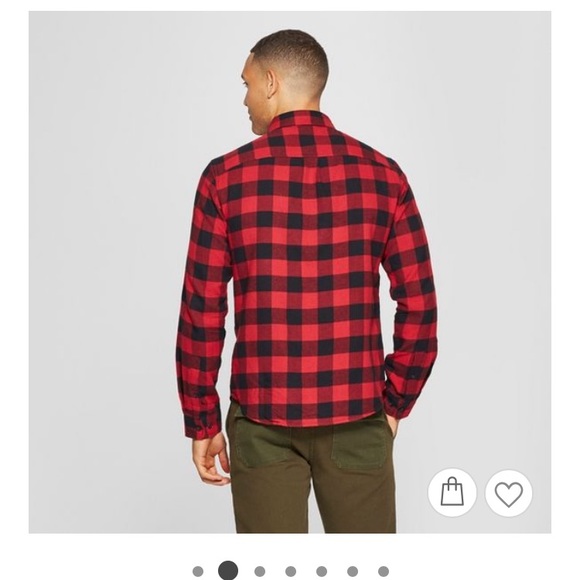 Men’s Large plaid long sleeve flannel black & red - Picture 4 of 4